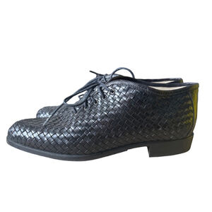 Bally Black Woven Leather Loafers